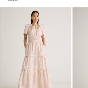 Elegant Terracotta Striped Maxi Dress